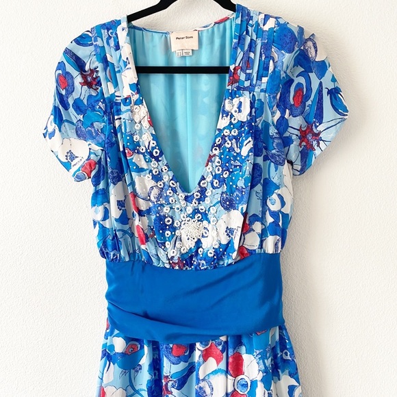 Arabella Blue Poppy Dress Peter Som For Made In Kind - Picture 15 of 16